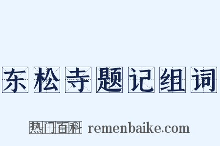 东松寺题记组词是什么意思的图片